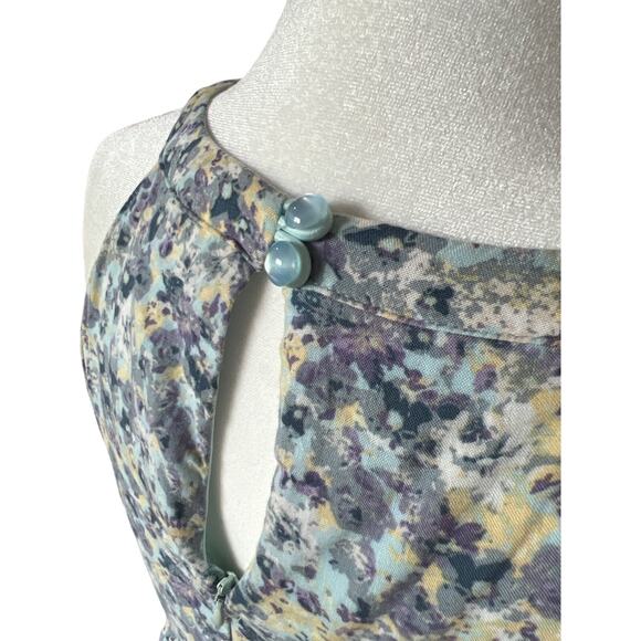 Disney Cinderella Pastel Blue Floral Fit and Flare Dress Size S Princess Cutouts - Picture 5 of 10